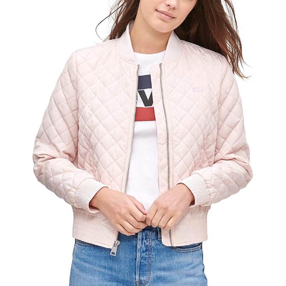 NWT Levi’s Pink Diamond Quilted Bomber Jacket XL